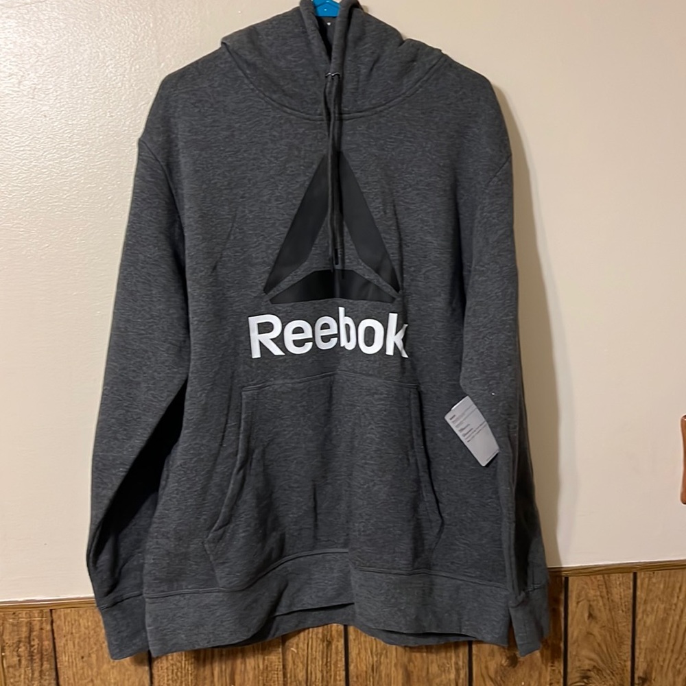 NEW Reebok Men's Gray Fleece Hoodie, Size XL